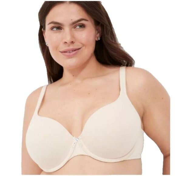 Lane Bryant Cacique Womens T Shirt Bra Cotton Blend Size 42C Beige - Picture 3 of 8